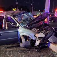 <p>Aftermath of crash on Route 17 in Hasbrouck Heights.</p>