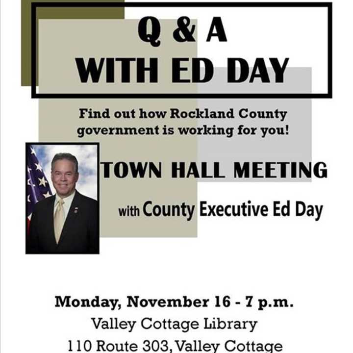 County Executive Ed Day will host series of town hall-style meetings on the budget.