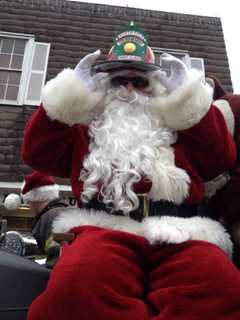 Santa Passes Out Lollipops As He Makes Rounds On Paramus Fire Engines