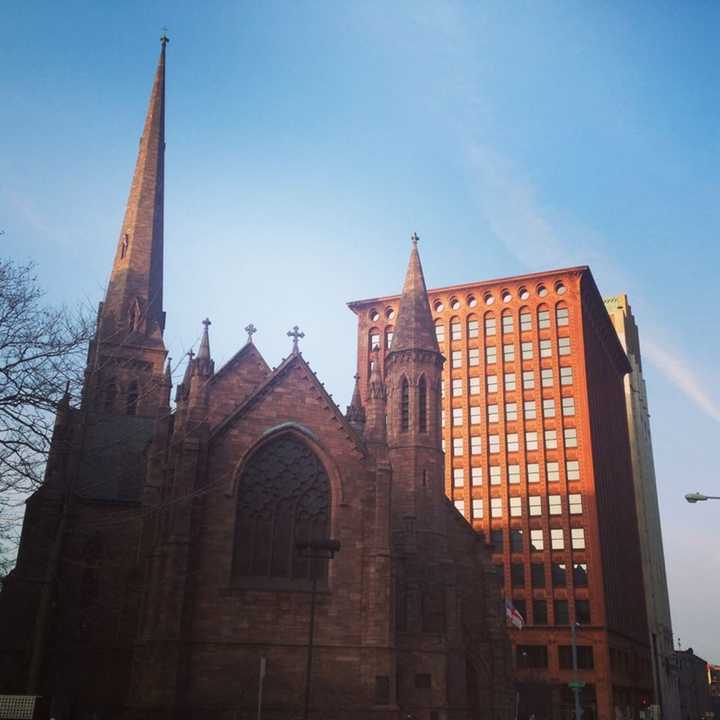 St. Paul&#x27;s Episcopal Cathedral in a snowless Buffalo, N.Y. on Dec. 10, 2015. The city hasn&#x27;t made it this far into the fall without snow since the late 1800s.