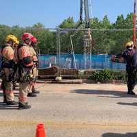 <p>The scene of the DC Fire and EMS rescue on Monday morning.</p>