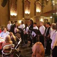 <p>Members of the Peekskill High School band performed at the Hudson Valley Gateway Chamber of Commerce Business Council Breakfast at Paramount Hudson Valley.</p>