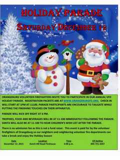 Orangeburg Fire Department Holiday Parade Kicks Off Saturday