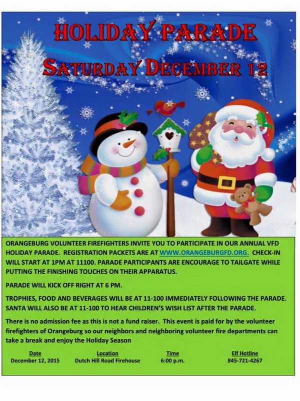 Orangeburg Fire Department Holiday Parade Kicks Off Saturday