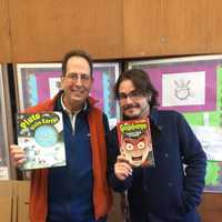 <p>Book authors Steve Metzger and Dave Roman visited Daniel Webster Elementary School in New Rochelle this week to share how they write and illustrate their books and to answer student questions. </p>