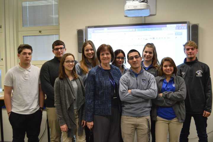 Mrs. Linda Ayers with her students.