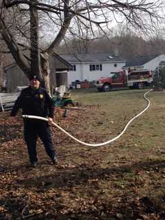 Brookfield Policeman Helps Tame Brush Fire At Pocono, Silvermine Roads