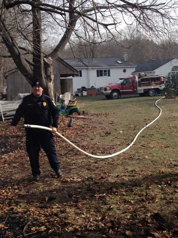 Brookfield Policeman Helps Tame Brush Fire At Pocono, Silvermine Roads