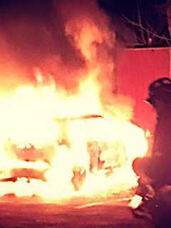 Stratford Firefighters Extinguish Burning Car On Boston Avenue