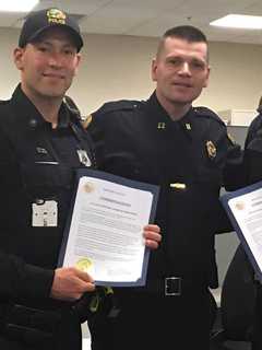 Two Greenwich Officers Receive Honors For Catching Burglars, Saving Life