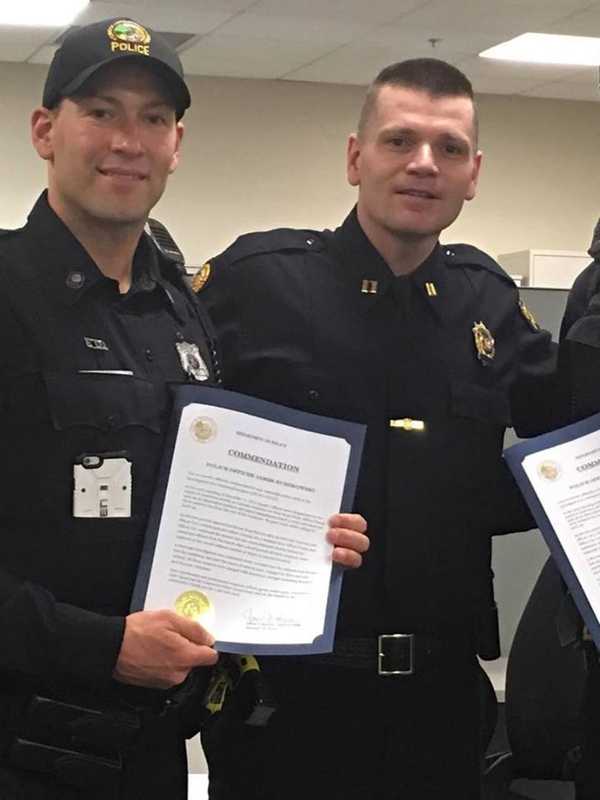 Two Greenwich Officers Receive Honors For Catching Burglars, Saving Life