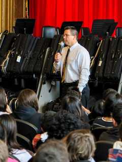 Bergenfield PD Give Internet Safety Assembly At Roy Brown Middle School