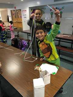 Kids At Trinity School In New Rochelle Create Tower From Straws