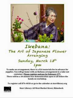 Japenese Flower Arranging Class Comes To Starr Library In Rhinebeck