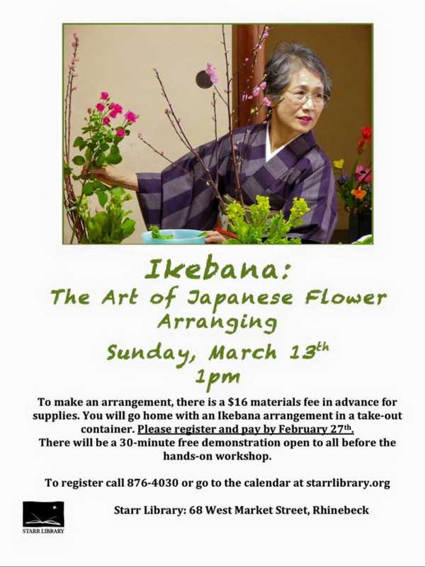 Japenese Flower Arranging Class Comes To Starr Library In Rhinebeck