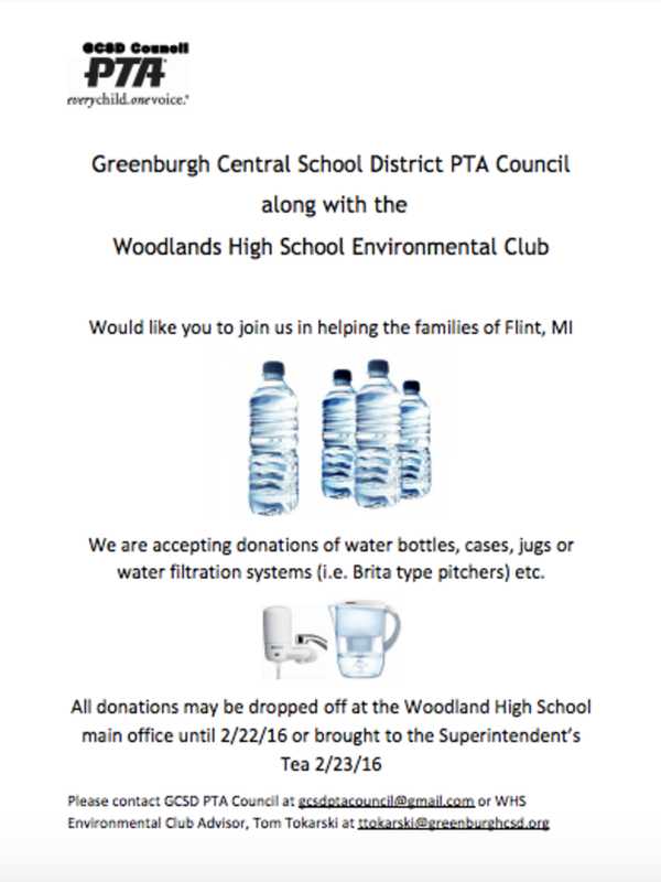 Greenburgh PTA Council, Students Call For Water Donations For Flint