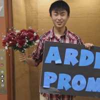 <p>Victor Wang of Oakland asks actress Arden Cho to prom.</p>