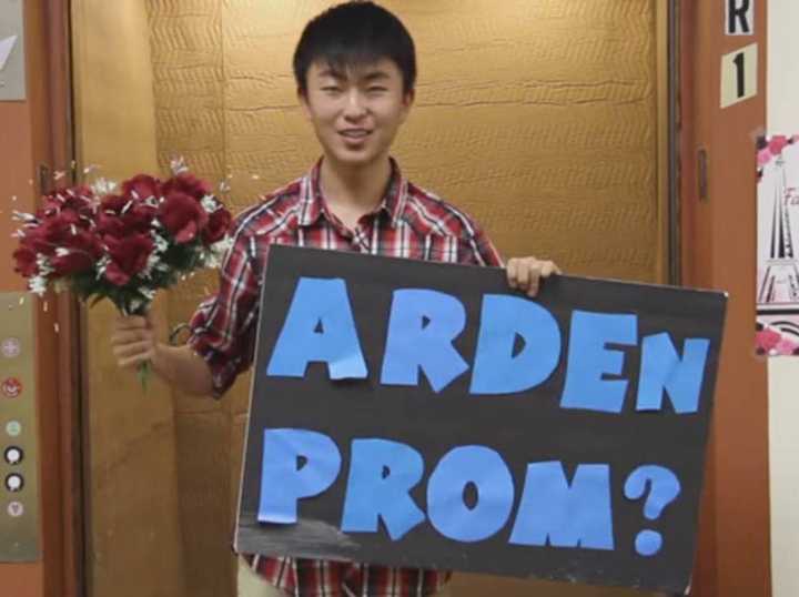 Victor Wang of Oakland asks actress Arden Cho to prom.