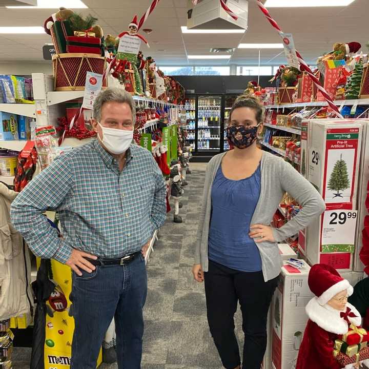 Phillipsburg Mayor Todd M. Tersigni and CVS Store Manager Rebecca Feifel