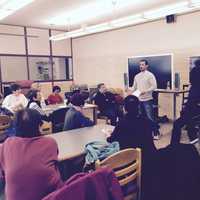 <p>NMHS students teach seniors how to use technology at New Milford Senior Center.</p>