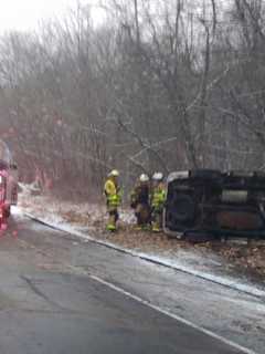 Firefighters Free Driver In Rollover Crash In Shelton
