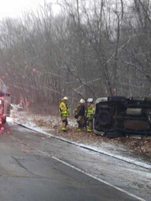 Firefighters Free Driver In Rollover Crash In Shelton