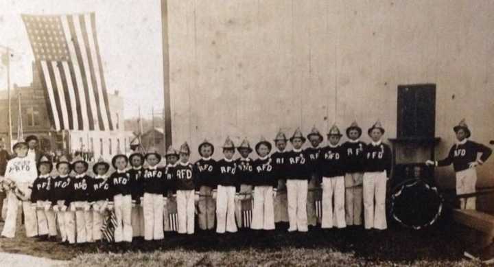 An Early photo of the Mahwah Volunteer Fire Department&#x27;s junior program.