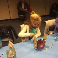 <p>Children at the books and snacks club</p>