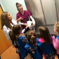 <p>Girls from the Daisy Troop learn about wellness visits.</p>