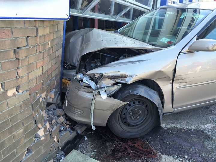 A driver who lost control of his car slammed into the Goodyear Tire Store on Route 59 over the weekend.