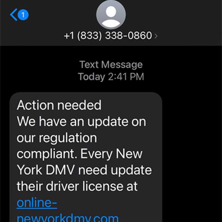 An example of a &#x27;real&#x27; scam text received.