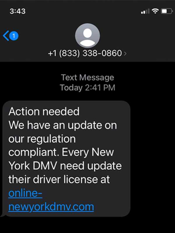 Scam Alert Issued For 'Update Your Contact Info' Fake DMV Emails, Texts