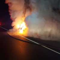 <p>Huntington firefighters quickly extinguished a car fire on Route 8 early Thursday.</p>