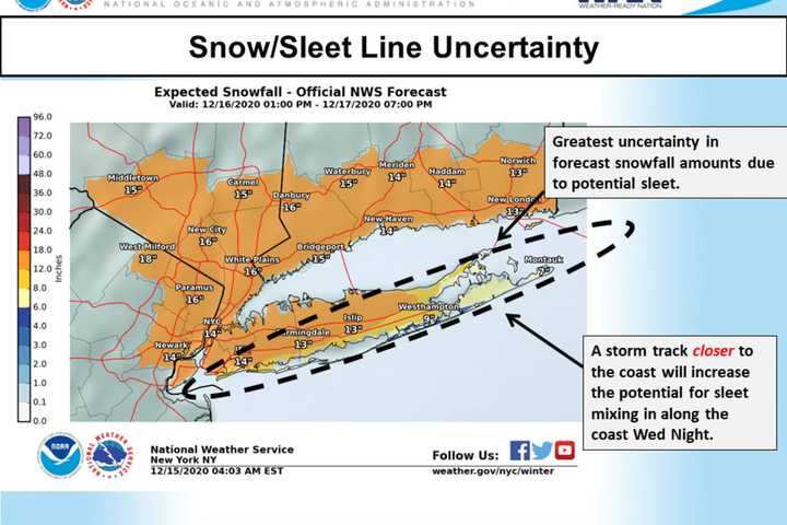 Snowfall Projections Increase For Blockbuster Storm, With 45 MPH Wind Gusts Now Possible