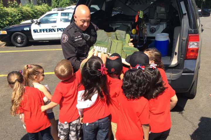 Suffern Officers Teach YMCA Students About Police Department