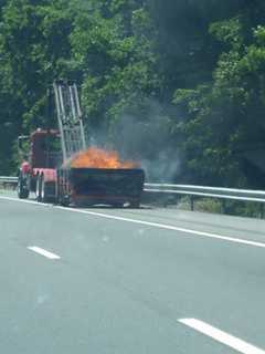 Dumpster On Tractor Trailer Catches Fire On I-87
