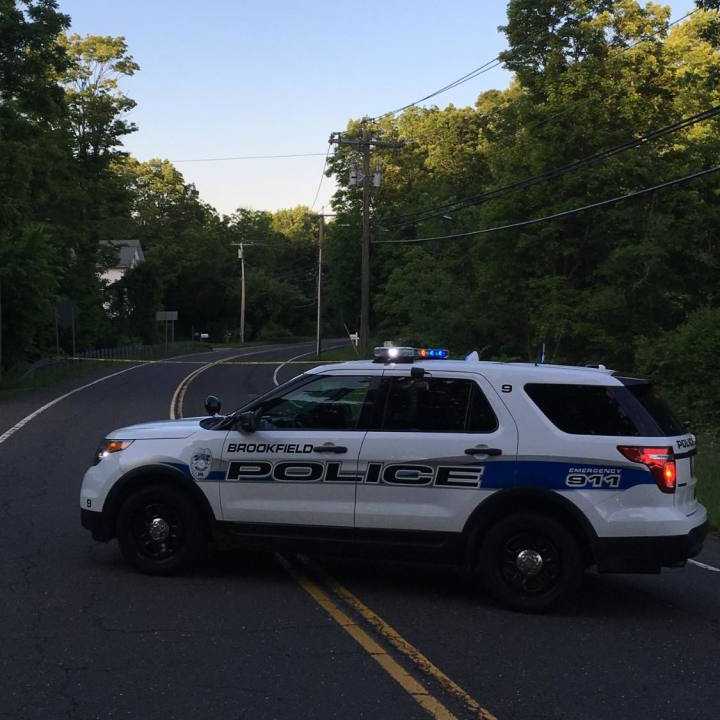 Route 133/Obtuse Hill Road is closed in Brookfield on Monday evening after a crash.