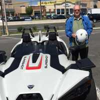 <p>Calissi with his Slingshot Polaris</p>