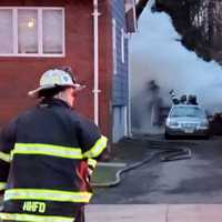 <p>Hasbrouck Heights firefighters quickly doused the blaze.</p>