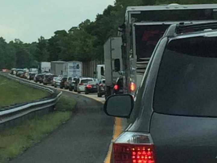 Friday afternoon Fourth of July weekend traffic on northbound Route 287.