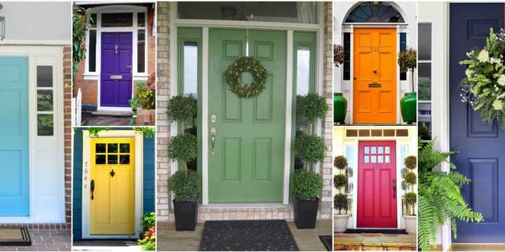 Colorful summer doors offer great curb appeal.