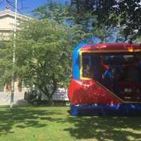 <p>A bounce house in front of City Hall and Police Headquarters was one of many attractions for residents of all ages at National Night Out.</p>