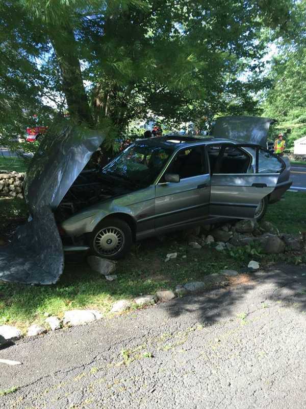 Driver Injured In 1-Car Crash On Weston's Georgetown Road