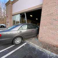 <p>A car plowed into Planet Fitness in Airmont over the weekend while patrons were inside.</p>