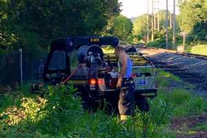 CSX Train Line Shut While Congers Volunteer Firefighters Battle Brush Fire