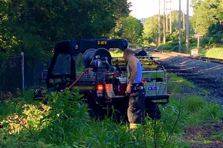 CSX Train Line Shut While Congers Volunteer Firefighters Battle Brush Fire