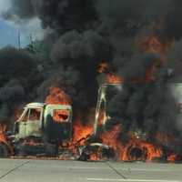 <p>The southbound highway was shut down.</p>