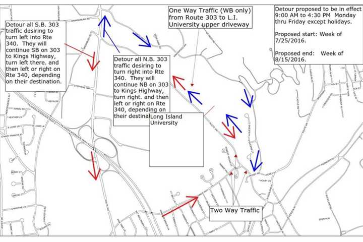 Orangetown Drivers Should Expect Routes 303, 340 Detours
