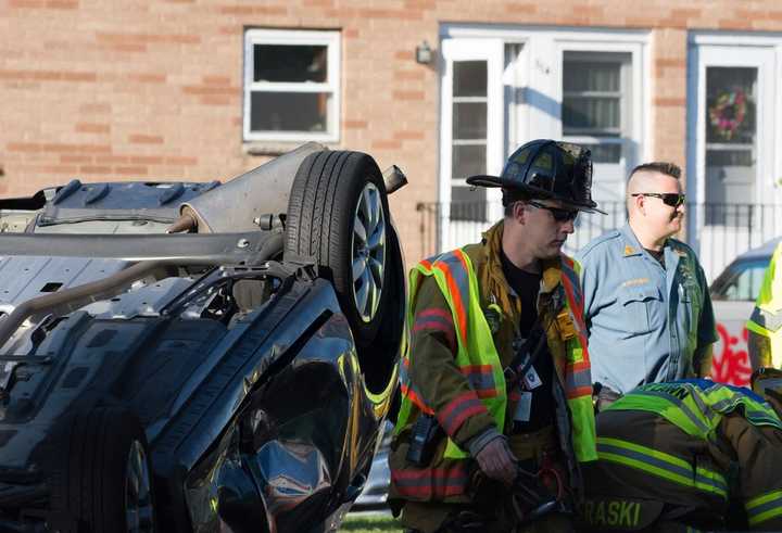 The injured occupant was taken to Englewood Hospital and Medical Center, police said.