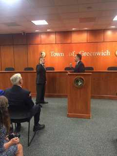 New Greenwich Firefighter Takes Oath At Town Hall